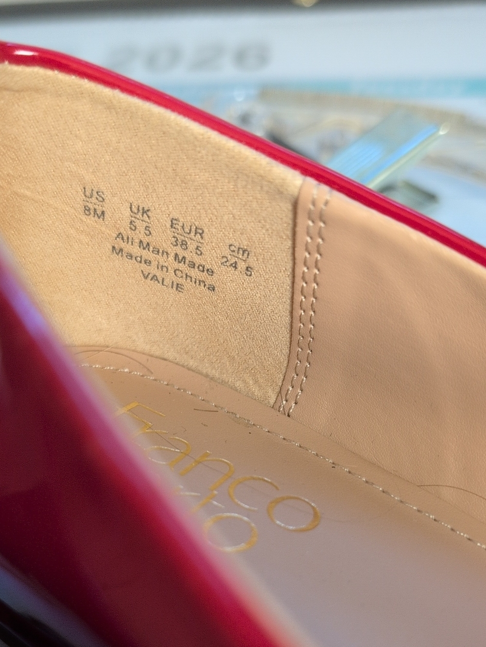 Franco Sarto Valie Red Patent Mary Jane Flats Size 8 - Picture 6 of 6